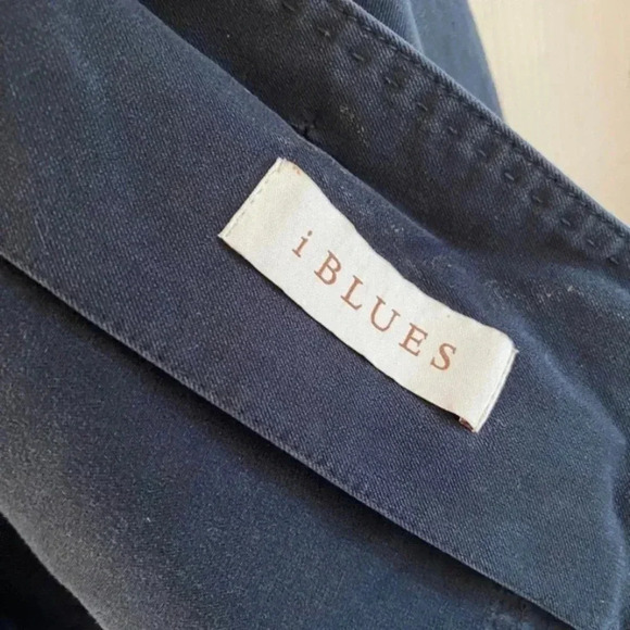 i blues by MaxMara Womens Navy Blue Khaki Blazer - Picture 6 of 8